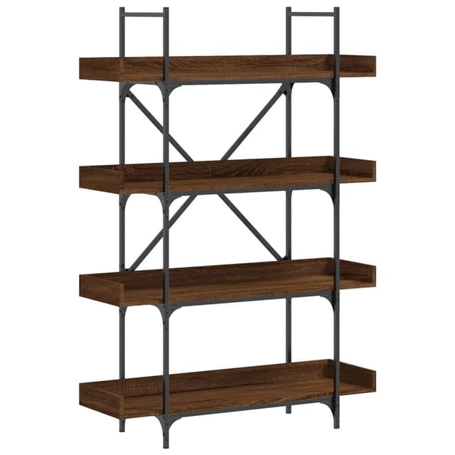 vidaXL Bücherregal 4 Böden Braun Eiche-Optik 100x33x145,5 cm