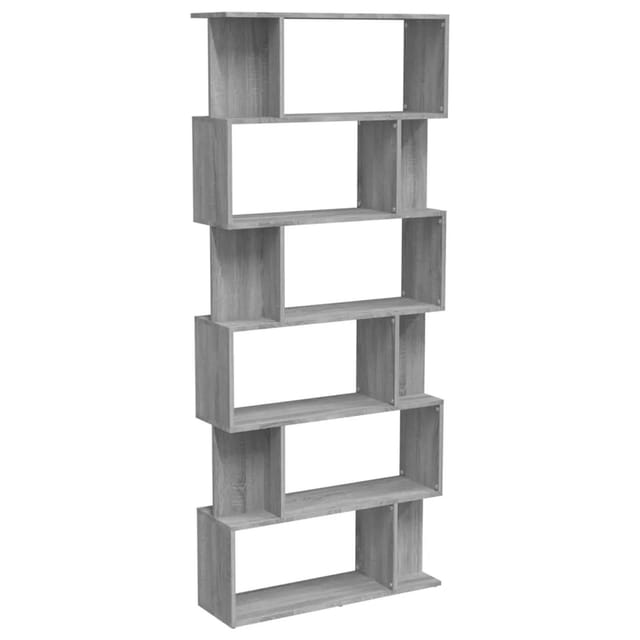 vidaXL Bücherregal/Raumteiler Grau Sonoma 80x24x192 cm Holzwerkstoff