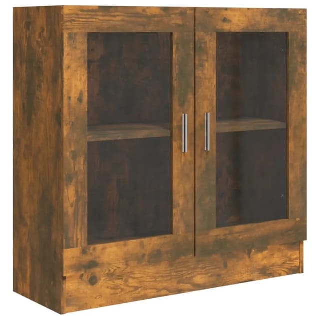 vidaXL Vitrinenschrank Räuchereiche 82,5x30,5x80 cm Holzwerkstoff