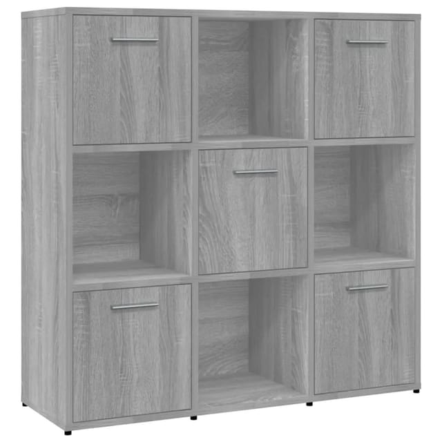 vidaXL Bücherregal Grau Sonoma 90x30x90 cm Holzwerkstoff