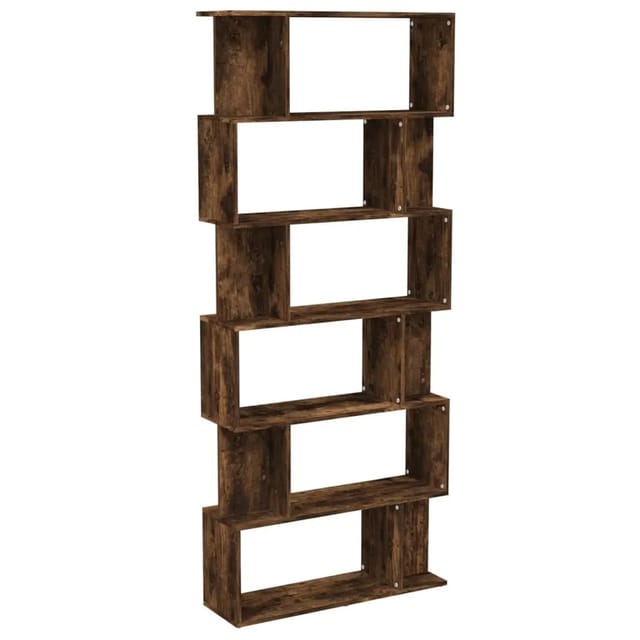 vidaXL Bücherregal/Raumteiler Räuchereiche 80x24x192 cm Holzwerkstoff