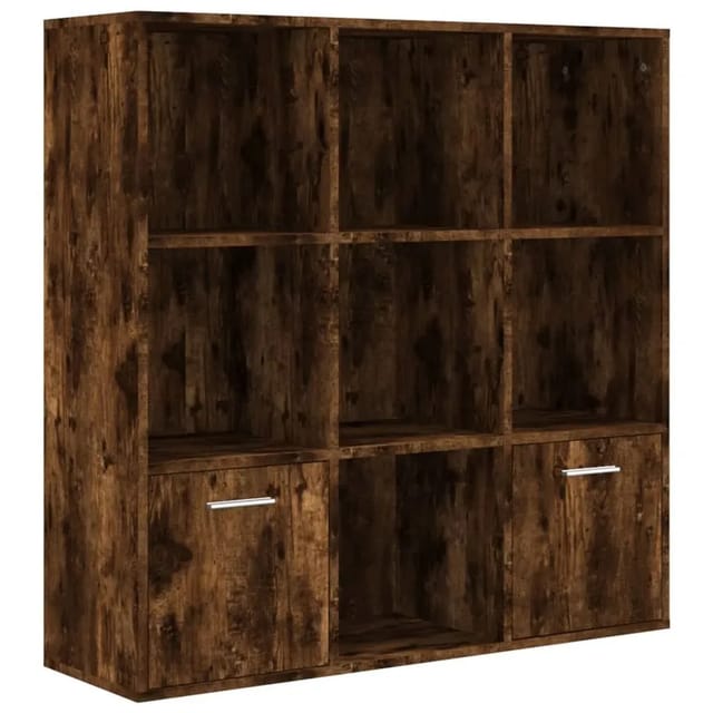 vidaXL Bücherschrank 98x30x98 cm Räuchereiche