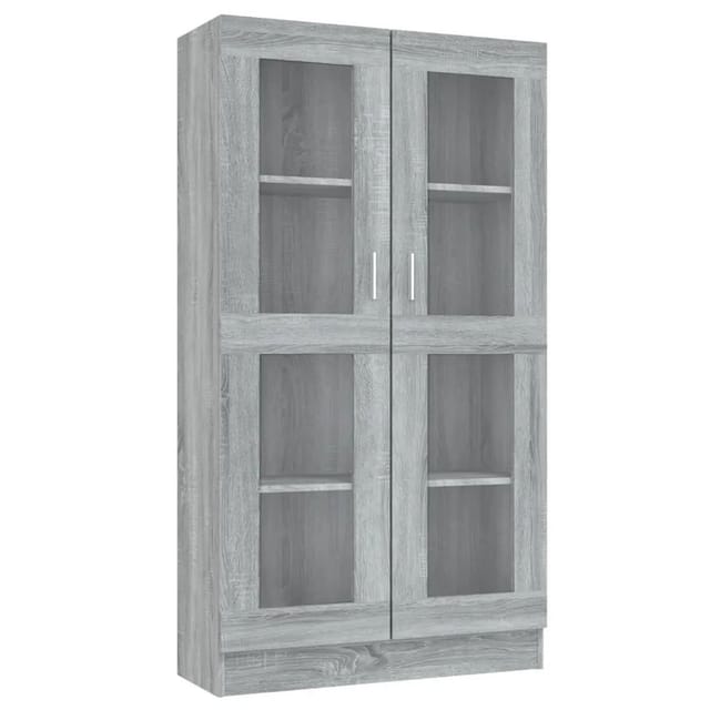 vidaXL Vitrinenschrank Grau Sonoma 82,5x30,5x150 cm Holzwerkstoff