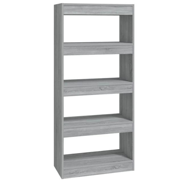 vidaXL Bücherregal/Raumteiler Grau Sonoma 60x30x135 cm Holzwerkstoff