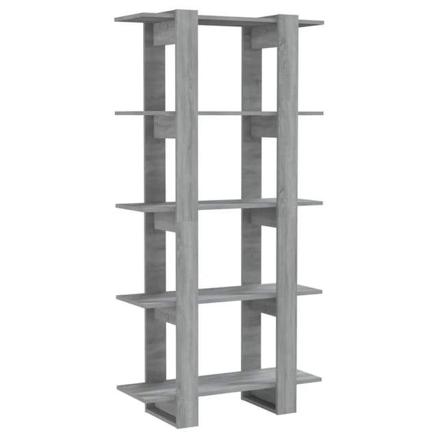 vidaXL Bücherregal/Raumteiler Grau Sonoma 80x30x160 cm Holzwerkstoff