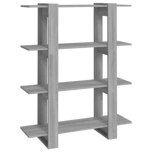 vidaXL Bücherregal/Raumteiler Grau Sonoma 100×30×123,5 cm