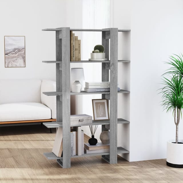 vidaXL Bücherregal/Raumteiler Grau Sonoma 100×30×160 cm
