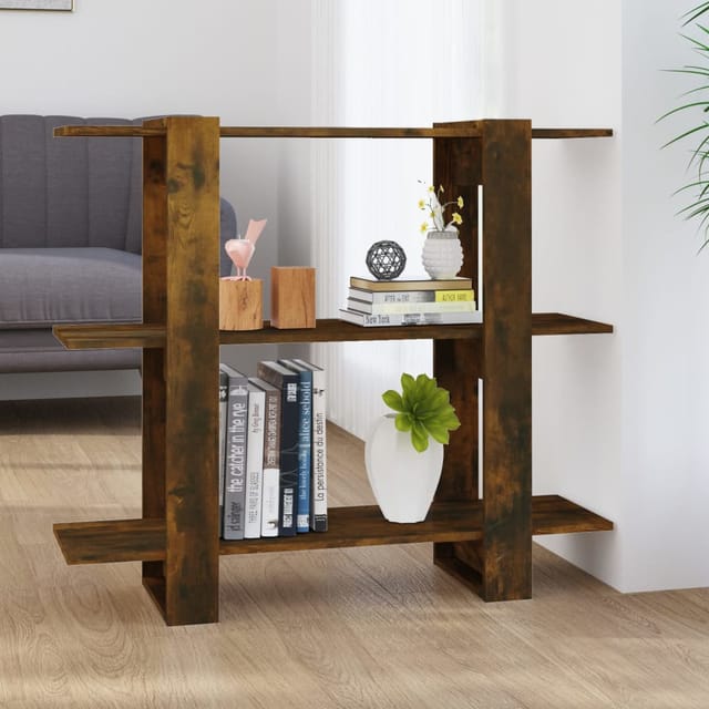 vidaXL Bücherregal/Raumteiler Räuchereiche 100×30×87 cm