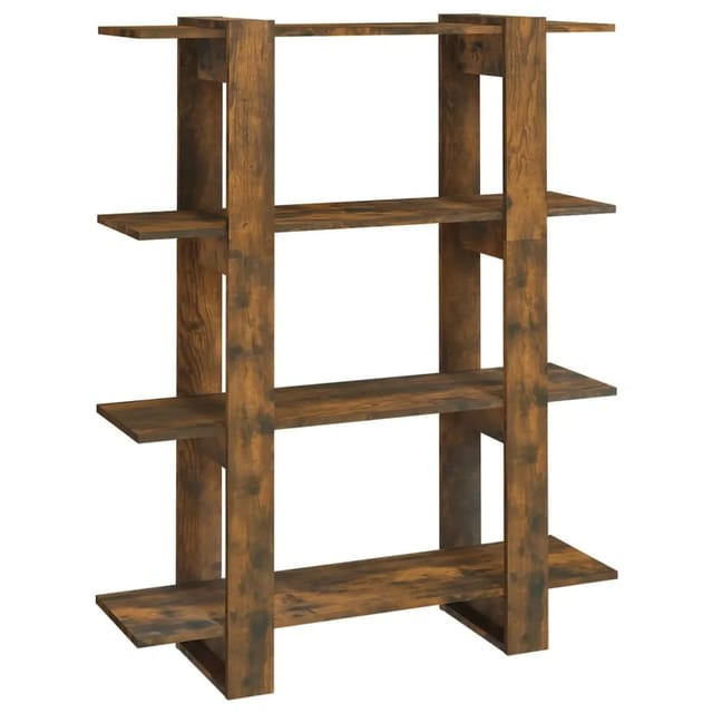 vidaXL Bücherregal/Raumteiler Räuchereiche 100×30×123,5 cm