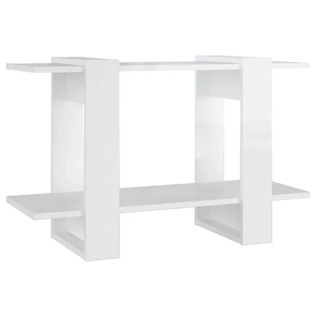 vidaXL Bücherregal/Raumteiler Hochglanz-Weiß 80x30x51 cm