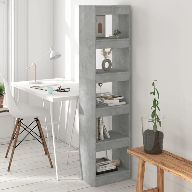 vidaXL Bücherregal/Raumteiler Betongrau 40x30x166 cm
