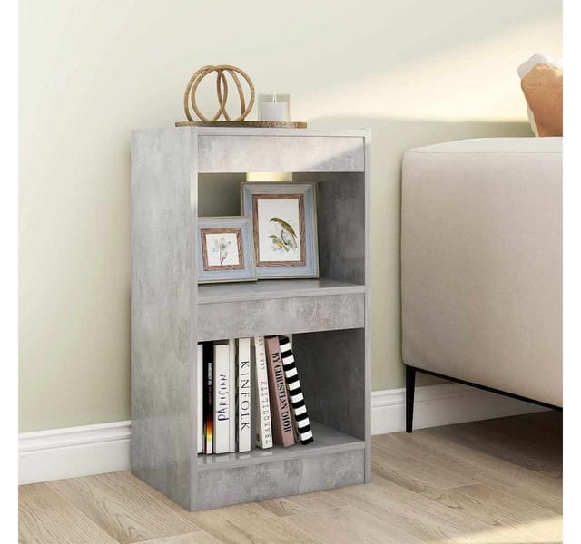 vidaXL Bücherregal/Raumteiler Betongrau 40x30x72 cm