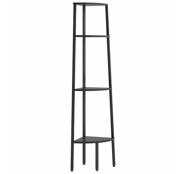 vidaXL Eckregal mit 4 Ablagen Schwarz 45,5x31,5x150 cm