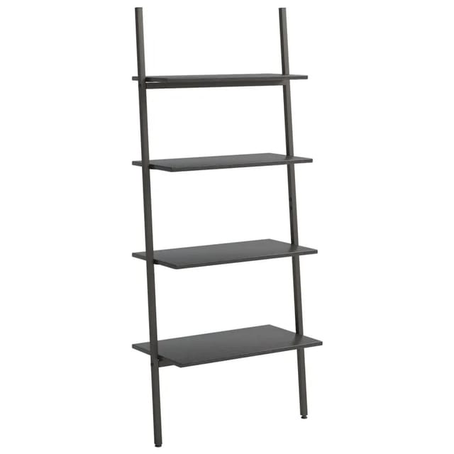 vidaXL Anlehnregal mit 4 Ablagen Schwarz 64x34x150,5 cm