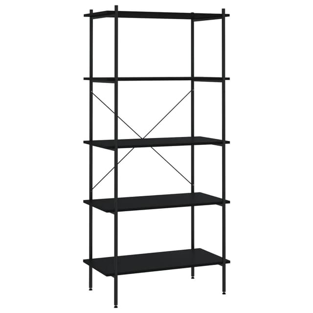 vidaXL Regal mit 5 Böden Schwarz 80x40x163 cm