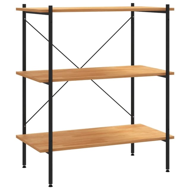 vidaXL Regal mit 3 Böden Schwarz und Eiche-Optik 80x40x92 cm