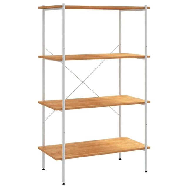 vidaXL Regal mit 4 Böden Weiß und Eiche-Optik 80x40x130 cm