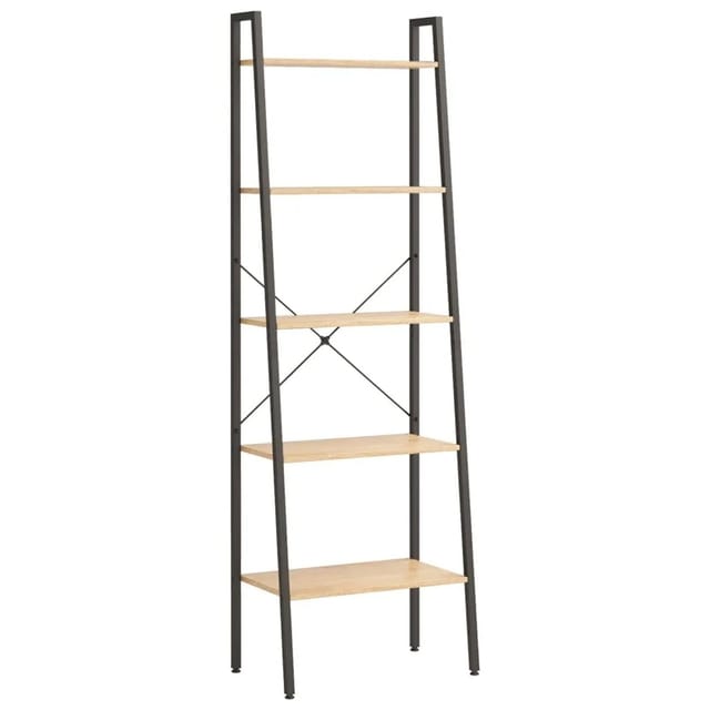 vidaXL Standregal 5 Böden Hellbraun und Schwarz 56x35x174 cm