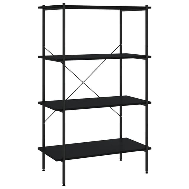 vidaXL Regal mit 4 Böden Schwarz 80x40x130 cm