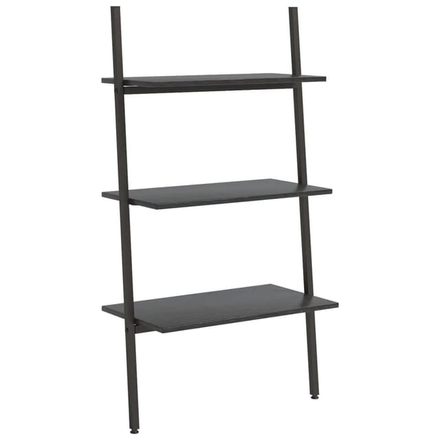 vidaXL Anlehnregal mit 3 Ablagen Schwarz 64x34x116 cm
