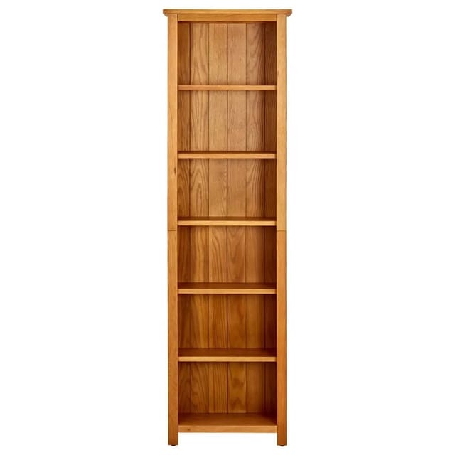 vidaXL Bücherregal 6 Fächer 52x22x180 cm Massivholz Eiche