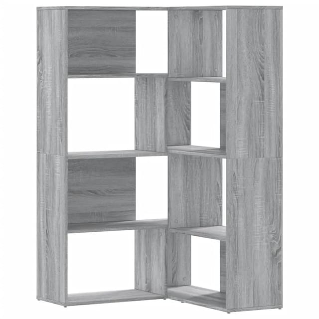 vidaXL Eck-Bücherregal 4 Etagen Grau Sonoma 85x85x140 cm Holzwerkstoff
