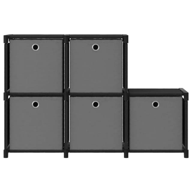 vidaXL Würfel-Regal mit Boxen 5 Fächer Schwarz 103x30x72,5 cm Stoff
