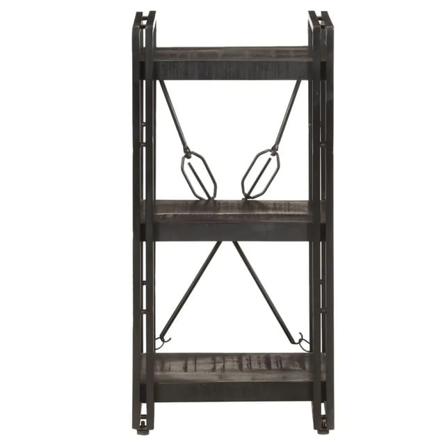 vidaXL Bücherregal 3 Fächer Schwarz 40x30x80 cm Mango Massivholz