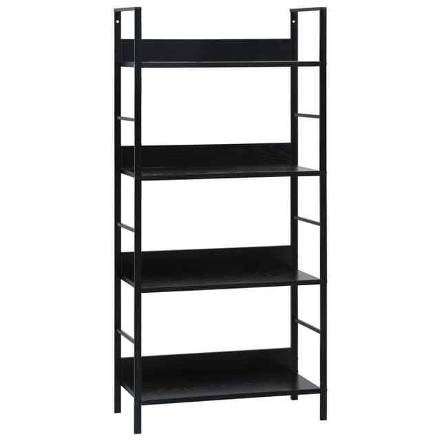 vidaXL Bücherregal 4 Regalböden Schwarz 60×27,6×124,5 cm Holzwerkstoff