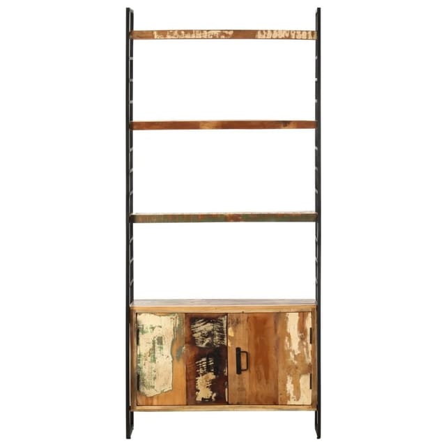 vidaXL Bücherregal 4 Ebenen 80x30x180 cm Altholz Massiv