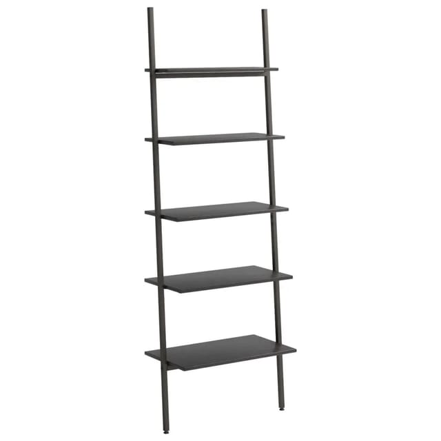 vidaXL Anlehnregal mit 5 Ablagen Schwarz 64x34x185,5 cm
