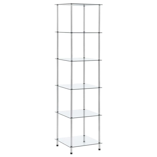 vidaXL Regal mit 6 Ablagen Transparent 40x40x160 cm Hartglas