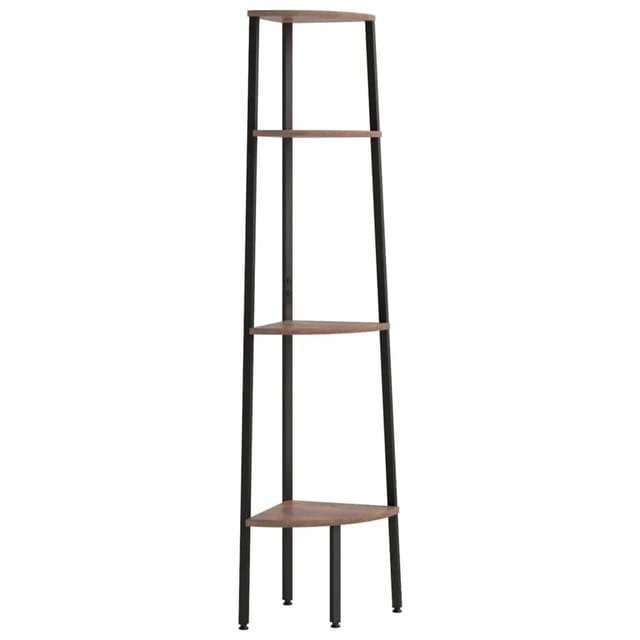 vidaXL Eckregal mit 4 Ablagen Dunkelbraun und Schwarz 45,5x31,5x150 cm