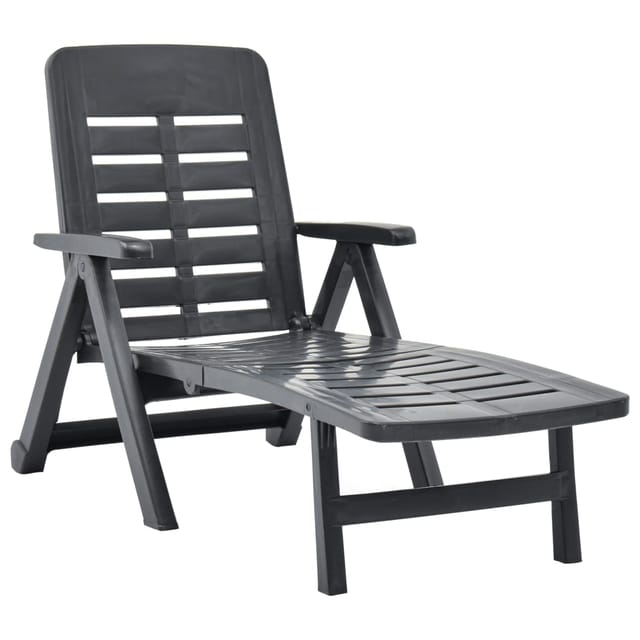 vidaXL Klappliege Kunststoff Anthrazit 72 x 189 x 96 cm