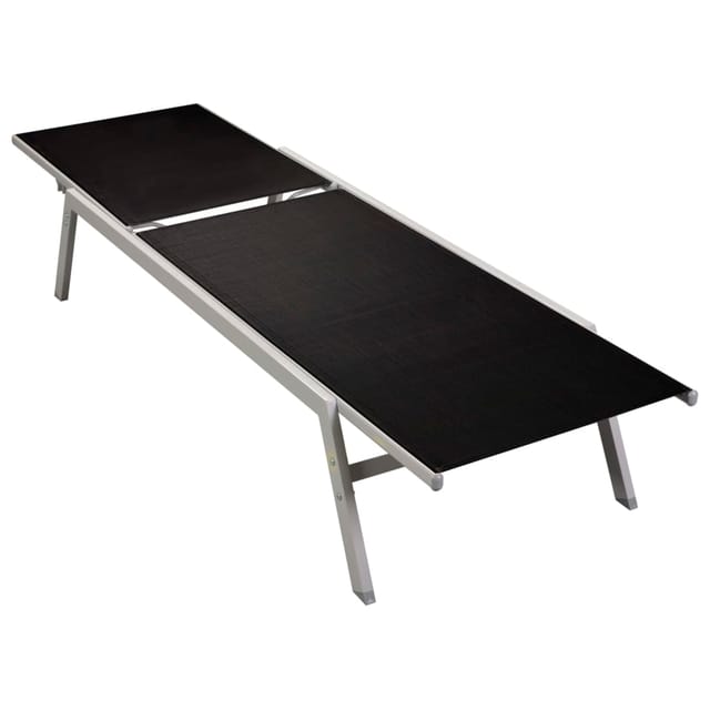 vidaXL Sonnenliege Stahl und Textilene Schwarz
