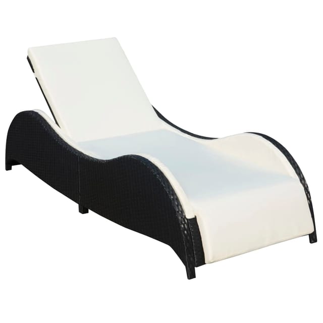 Vidaxl - Sonnenliege Mit Polsterauflage Poly Rattan Schwarz