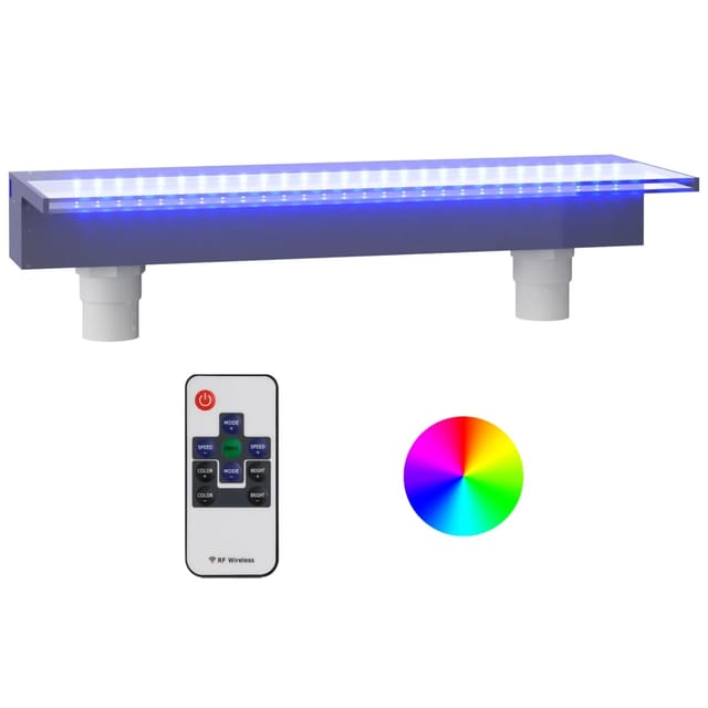 vidaXL Wasserfall-Element mit RGB LEDs Acryl 60 cm
