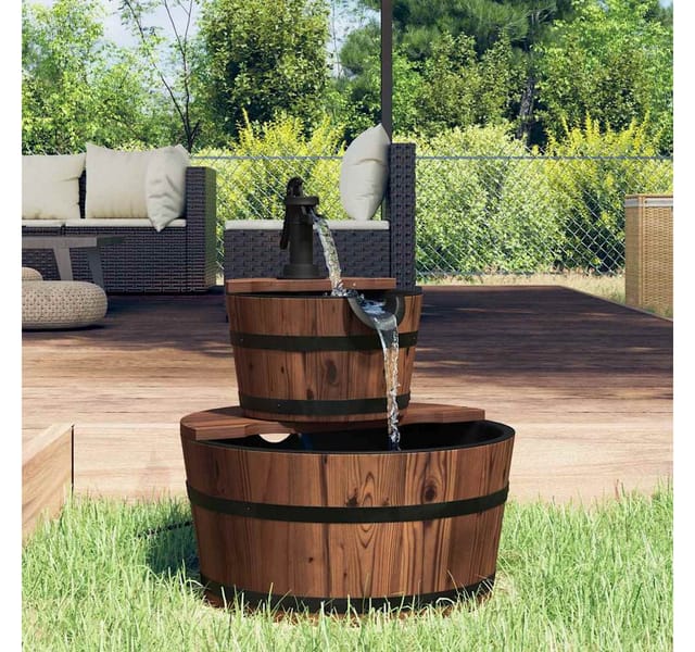 vidaXL Gartenbrunnen mit Pumpe 44,5x44,5x58 cm Massivholz Tanne