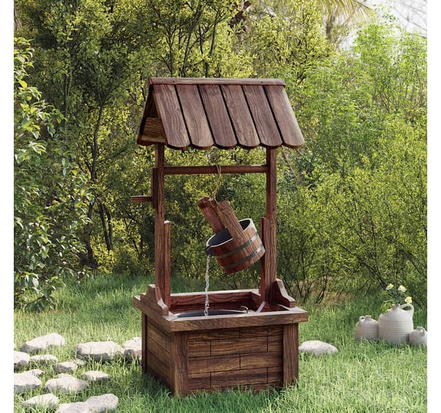 vidaXL Wunschbrunnen mit Pumpe 57x50x112 cm Massivholz Tanne