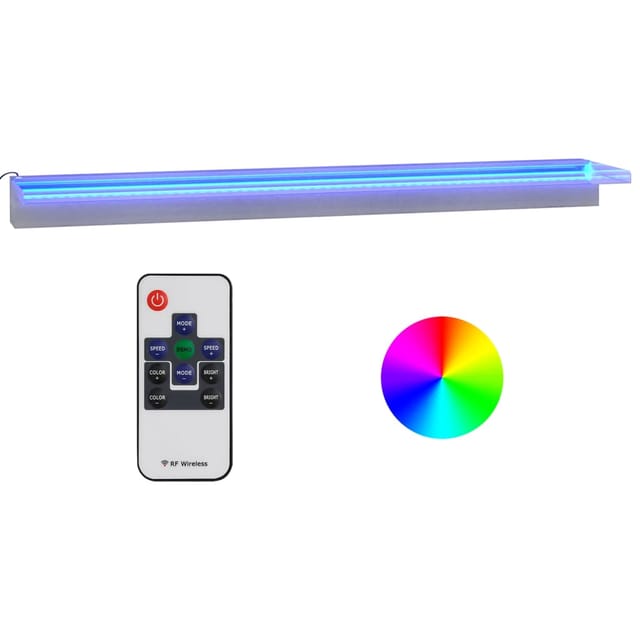 vidaXL Wasserfall-Element mit RGB LEDs Edelstahl 108 cm