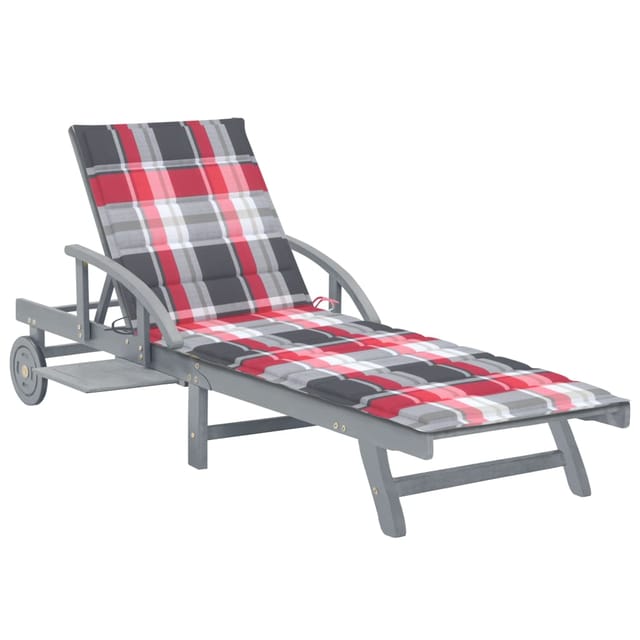 vidaXL Sonnenliege mit Auflage 200 x 68 x 30/86 cm Akazie Massivholz