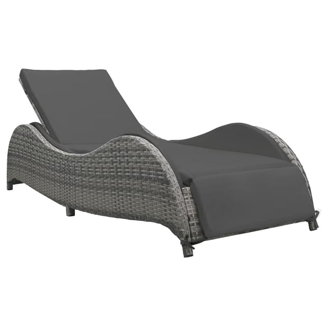 Vidaxl - Sonnenliege Mit Auflage Poly Rattan Anthrazit