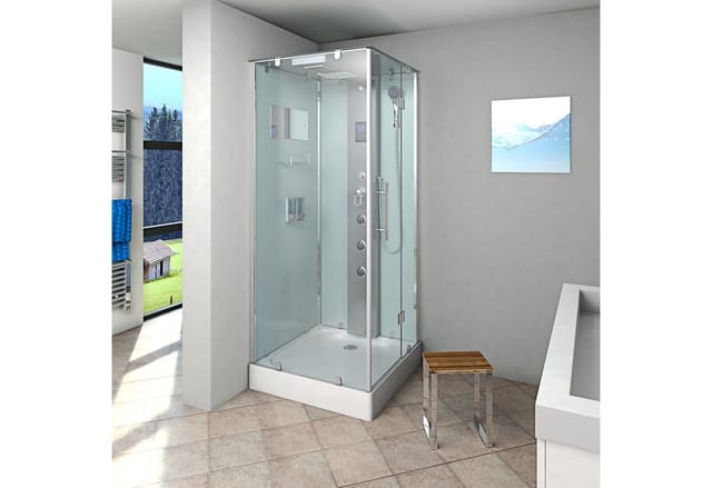 AquaVapore Duschkabine Komplettdusche D38-20R0-EC Fertigdusche Dusche 100x100 cm