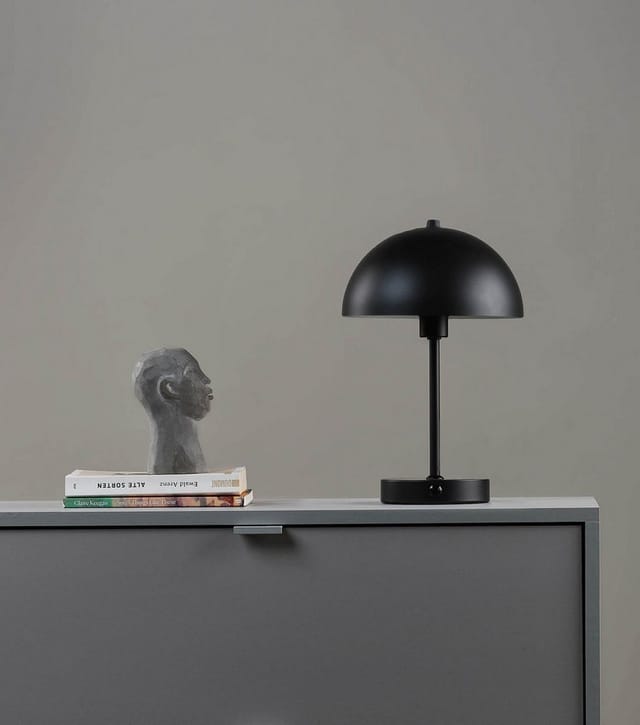 mokebo LED Tischlampe Kabellos Akku Tischleuchte Dimmbar und Aufladbar Der Leuchtturm in Schwarz