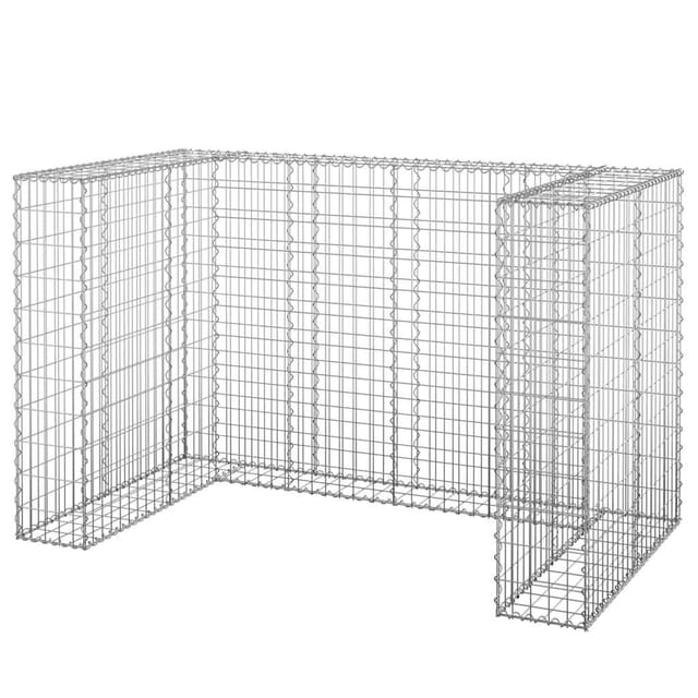 vidaXL Gabionenwand für Mülltonnen Verzinkter Stahl 180x100x110 cm