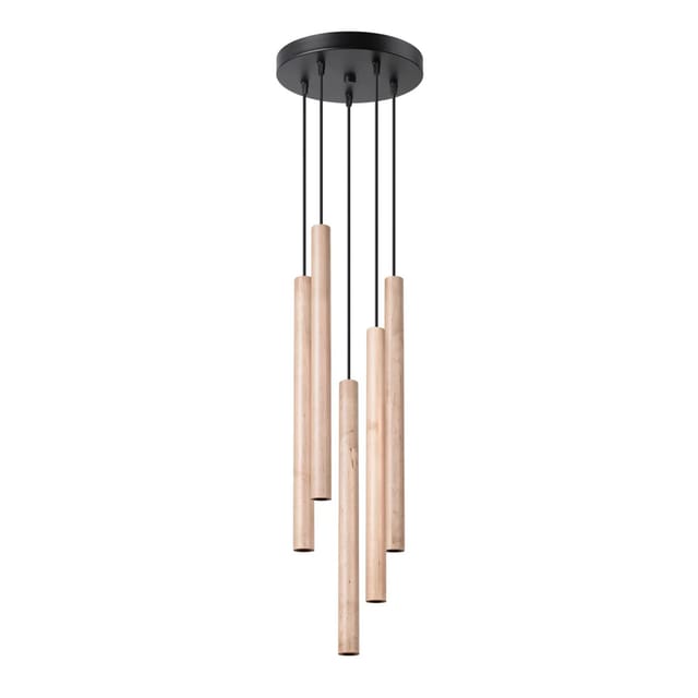 Sollux Lighting Pendelleuchten Pastelo 5P holz