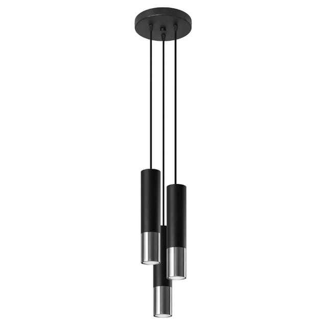 Sollux Lighting Hängeleuchte Loopez 3P Schwarz/Chrom