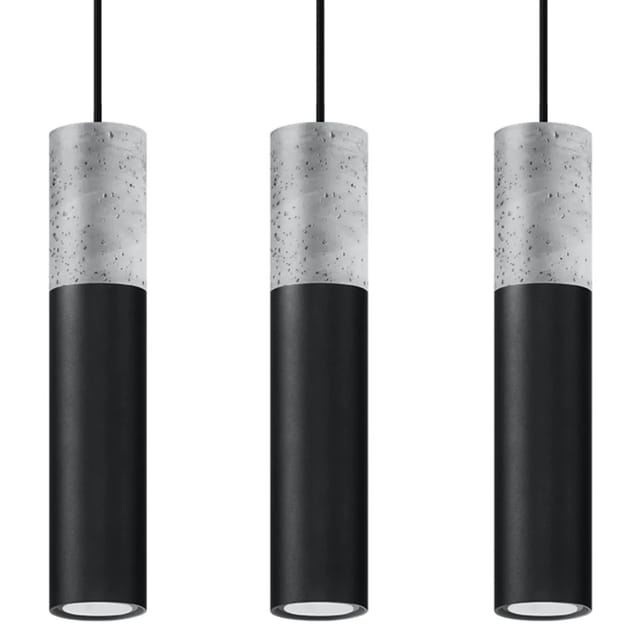 Sollux Lighting Hängeleuchte Borgio 3L Schwarz