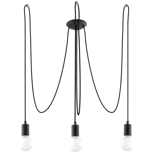 Sollux Lighting Kronleuchter Edison 3 Schwarz