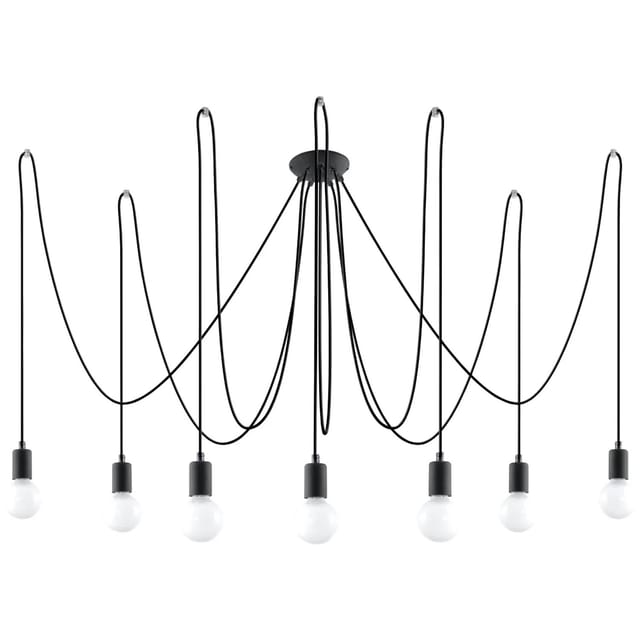 Sollux Lighting Kronleuchter Edison 7 Schwarz
